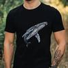 T-Shirt Men Watercolor Humpback Whale Motif Cotton Size XS To 5XL