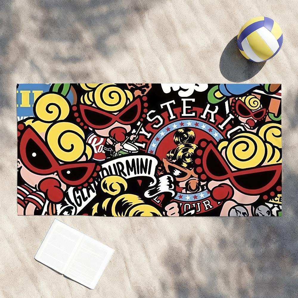 Fashion print H-Hysteric M-Mini Towel Drying Bath Towel Applicable To Light Swimming Camping Yoga Beach Out