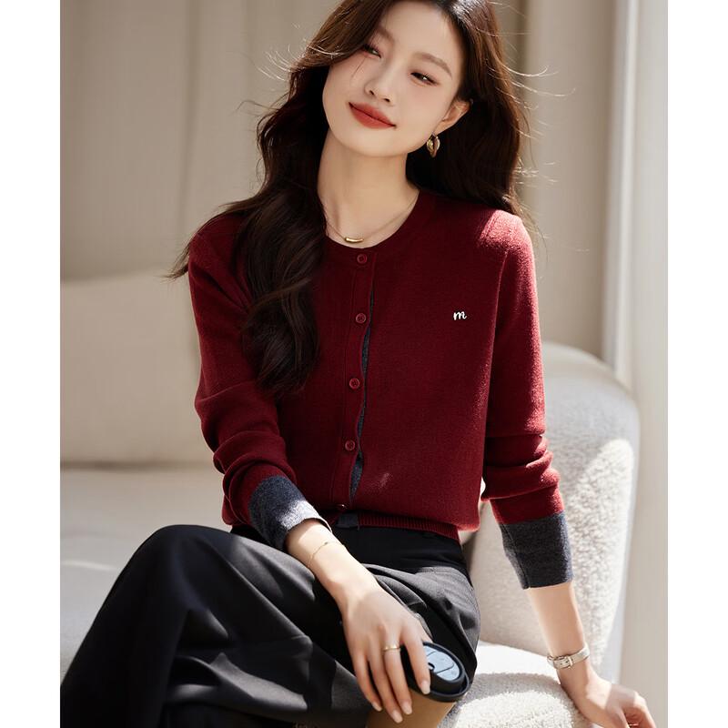 Women's Autumn Color Block Relaxed Fit Knit Sweater