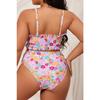 2025 Print 2 Piece Plus Size Bikini Women Verge Strapped Large Swimsuit High Waist Lady Swimwear Beach Chubby Curvy Bathing Suit
