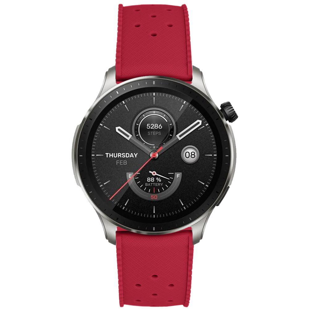 ERBORD Universal Silicone Strap 22mm, Tropic, Red / Black Buckle
