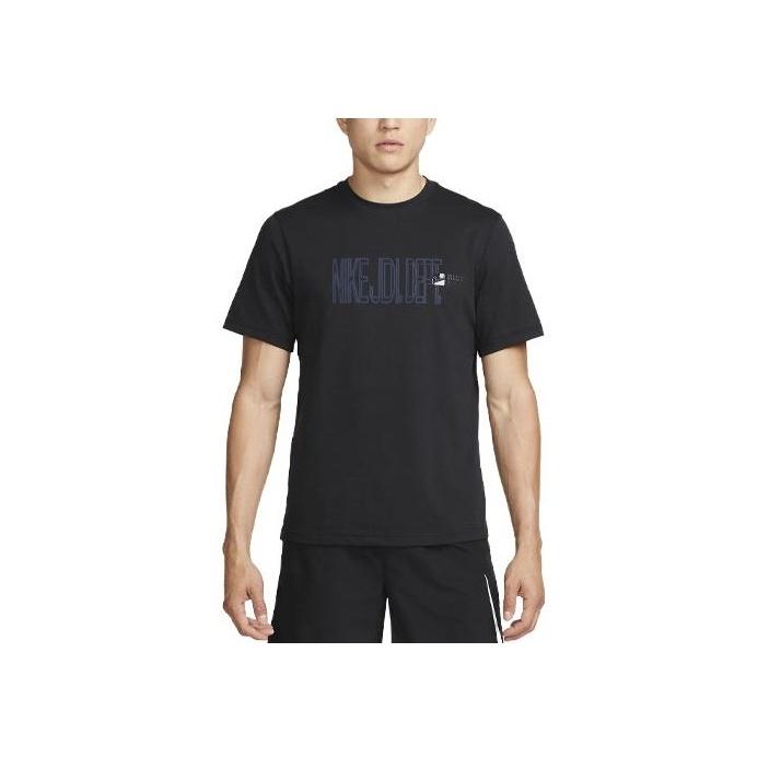 

Nike Спортивная футболка с коротким рукавом и круглым вырезом Dri-FIT с принтом основной буквы Мужские топы Черный FN1848-010 XXL