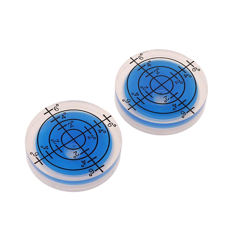 2 Stück 32 mm Libelle Oberflächen-Gradmarkierungs-Wasserwaage Rundes Messgerät Acryl für Bau Handwerkzeuge Teile