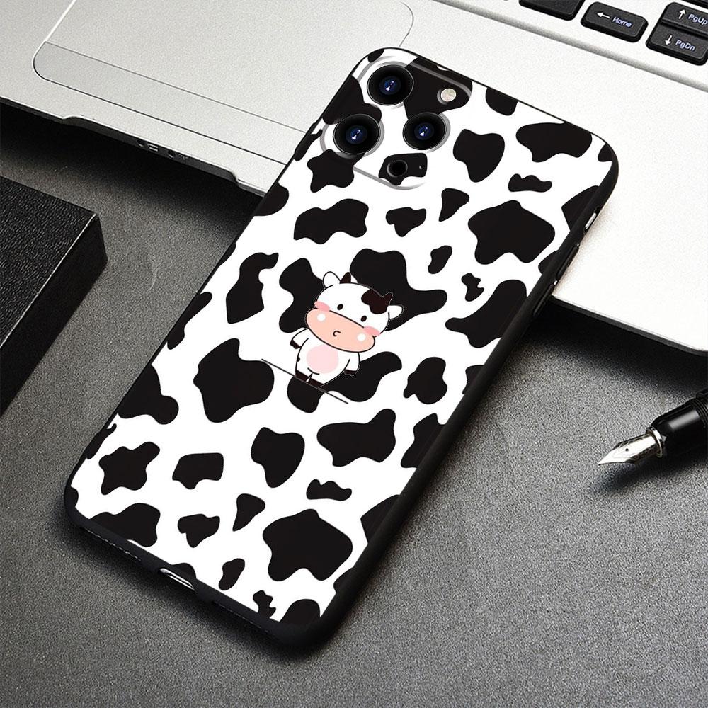 Dla Apple iPhone 7 13 Pro Max 14 XR X 8 Plus 12 XS 11 5 6S 5S 6 SE Mini SE2022 Fundas Śliczne etui w krowy Pancerne