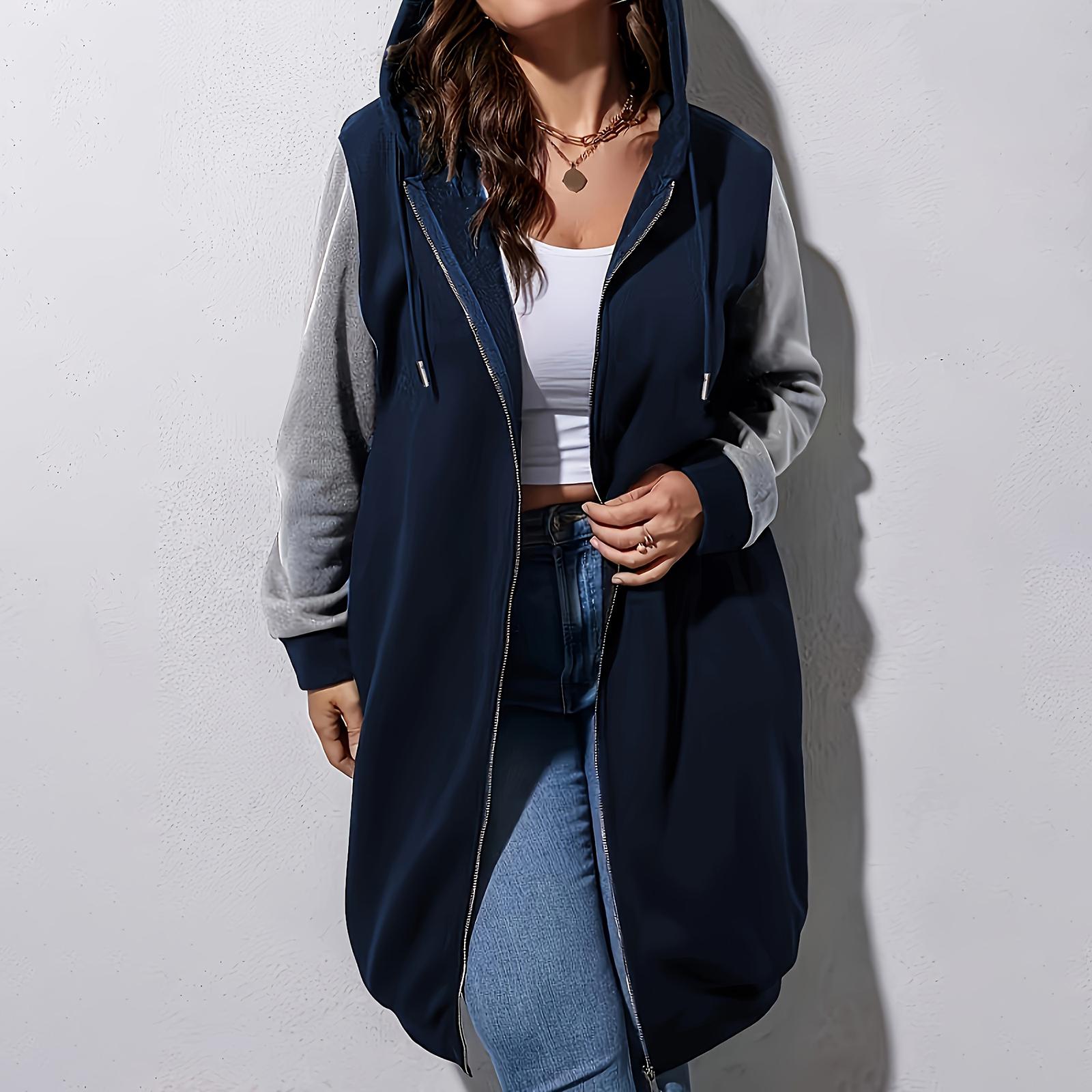 

Женская модная однотонная толстовка с капюшоном и длинными рукавами, с карманом, повседневная XL