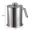 Grease Can with Strainer with Dustproof Lid Kitchen Oil Container Can 304 Stainless Steel Easy Grip Handle Kitchen Oil Keeper