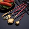 36Pcs Black Cutlery Sets Stainless Steel Knife Fork Spoon Tableware Dessert Mirror Flatware Set Festival Kitchen Dinnerware Gift