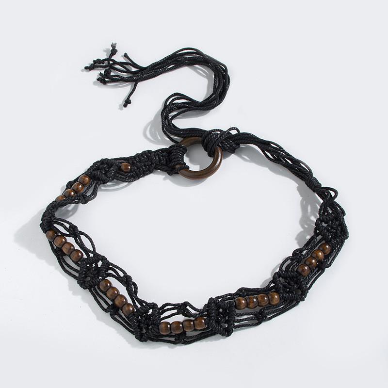 Bohemia Boho Waist Cord Knotted Natural Material Relaxed Vacation Style