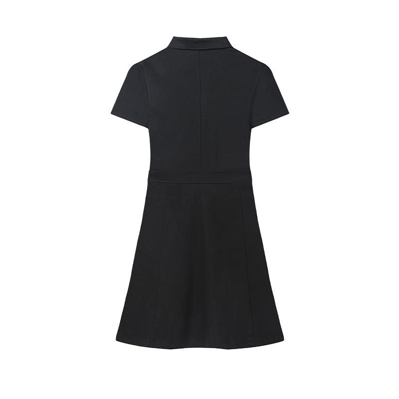 FILA White Trendy Minimalist Fashion Versatile Short Sleeve Dress Women dresses F11W633310FBK