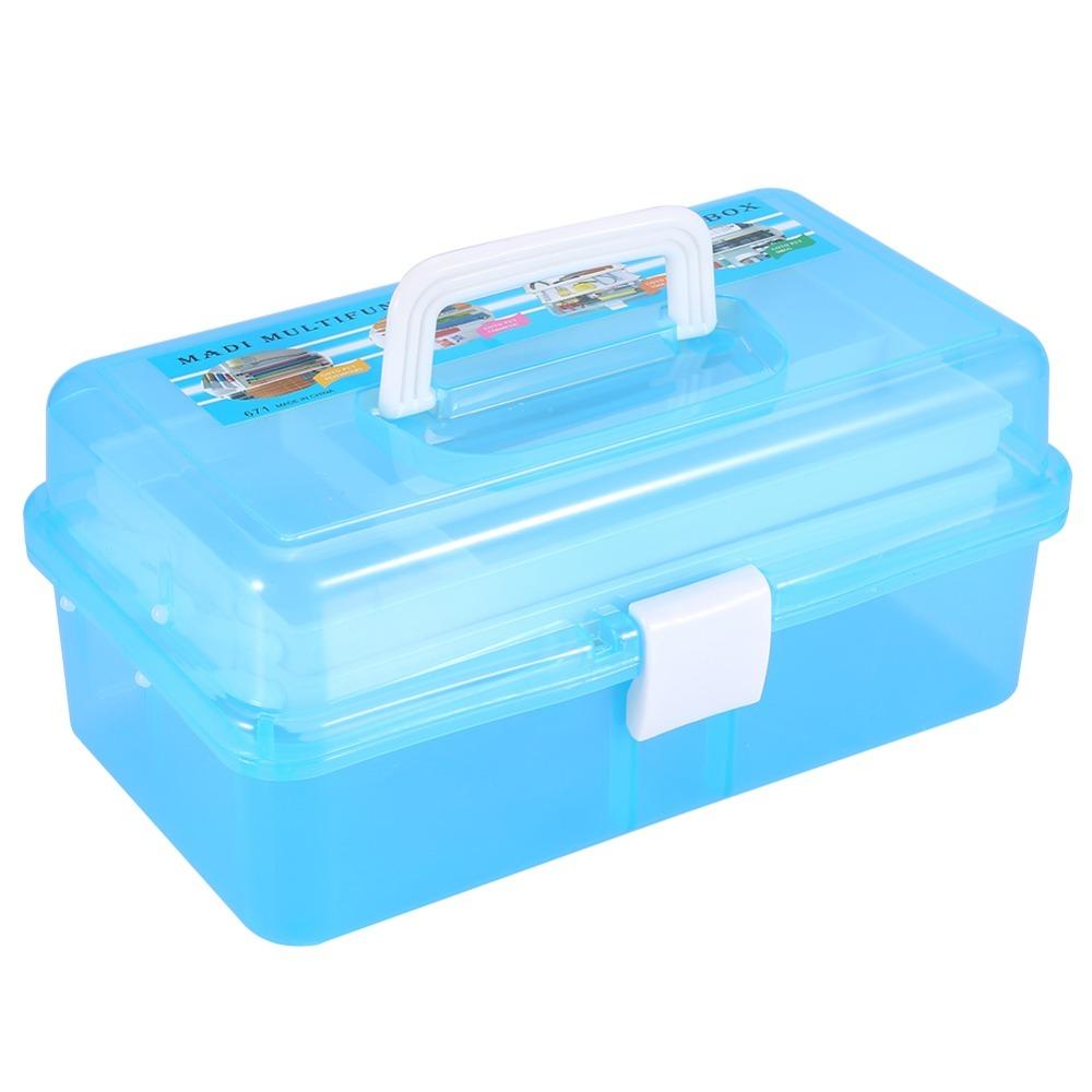 Portable Nail Art Storage Box With Handle Buckle Craft Storage Case For Art Craft