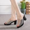 Fashion Slides Sexy Heeled Shoes for Women Round Toe Sandals Fish Open Woman Slippers Summer Sale New Fashion Comfortable and Elegan Vip