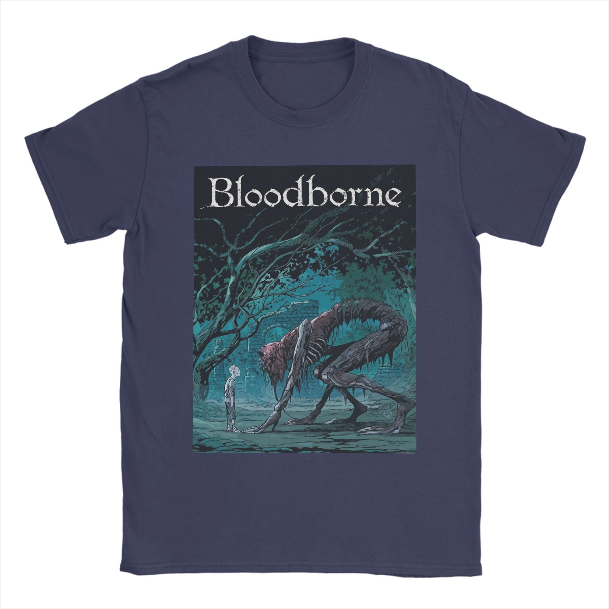 

Футболки Bloodborne Dark Souls для чоловіків Вінтажні футболки зі 100% бавовни з круглим вирізом та коротким рукавом Новий одяг 2XL