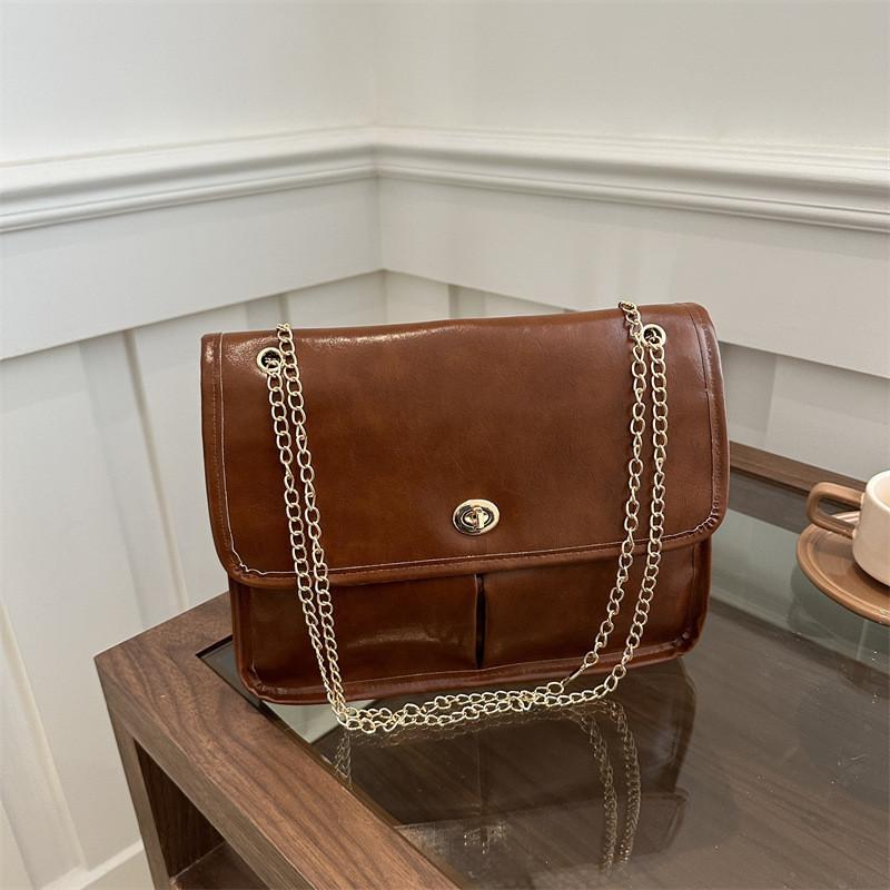 Chic Vintage Fashionable Small Square Crossbody Bag For Everyday Commuting коричневый