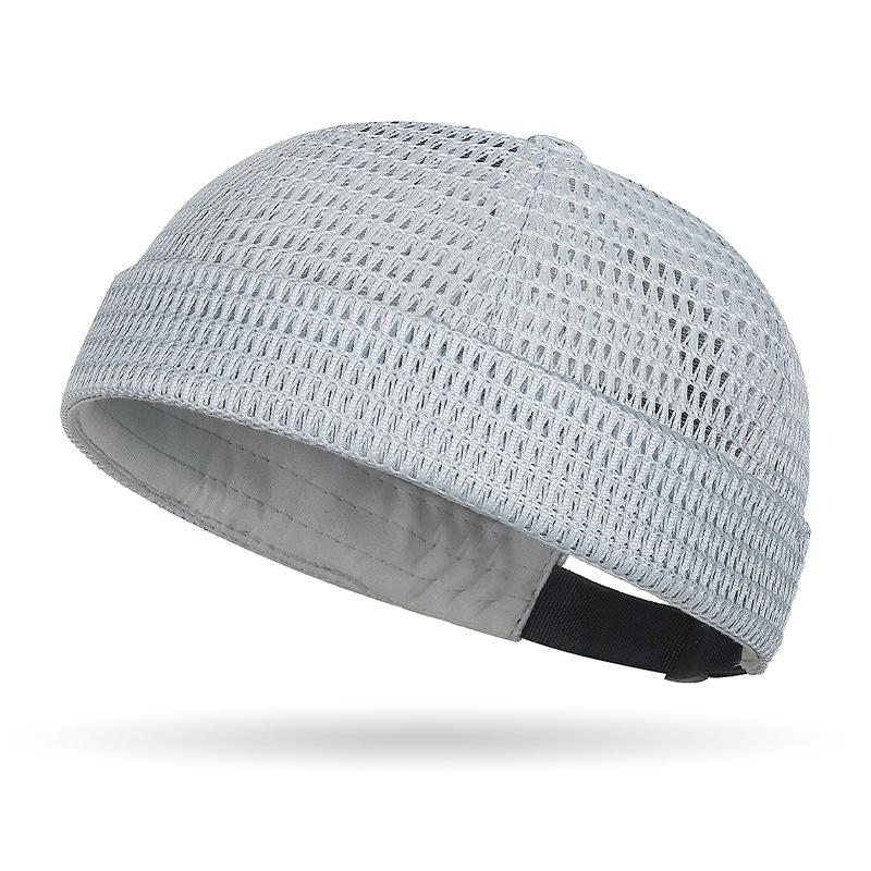 1Pcs Fashion Summer Adjustable Docker Beanies Hat Mesh Breathable Brimless Melon Skin Hat Outdoor Hip Hop Sailor Landlord Cap