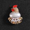 European-American Creative Rooster Brooch: Unique Fashion Pin Corsage for Women