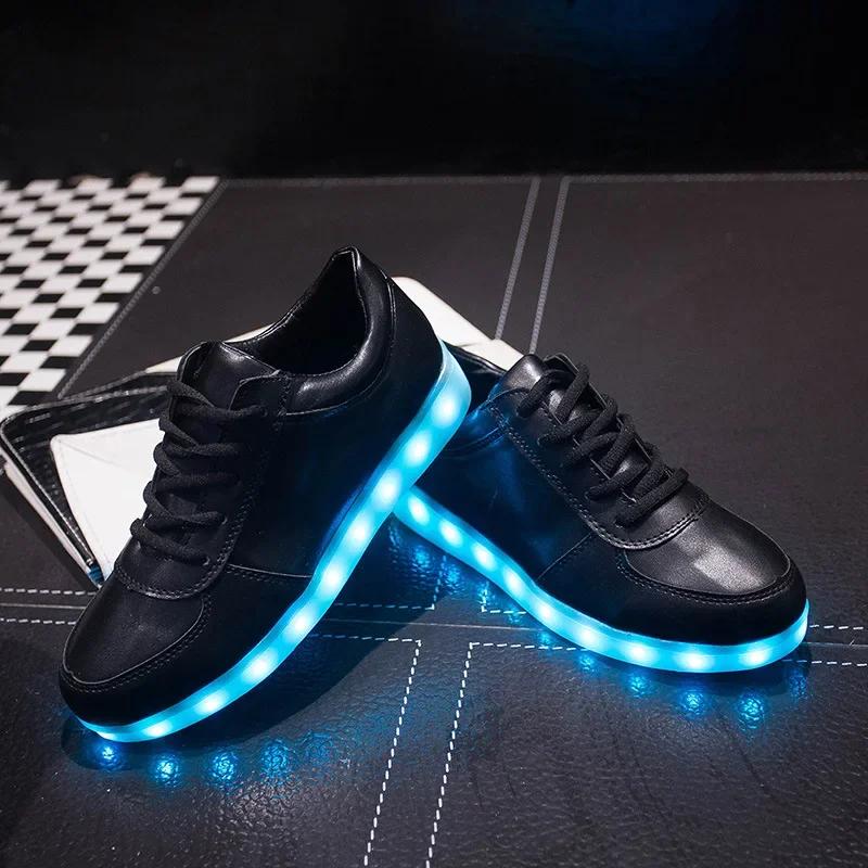 Maogu 2024 Adult Unisex Womens Mens Kid Luminous Sneakers Glowing USB Charge Boys LED Colorful Light-up Shoes Girls Footwear