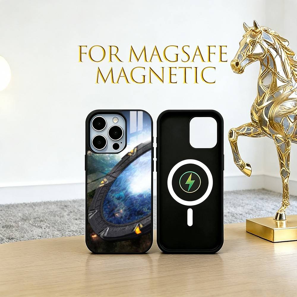 Stargate A-Atlantis Handyhülle Für iPhone17,16,15,14,13,12,11 Plus,Pro Magnetisch mit Magsafe Kabelloses Laden