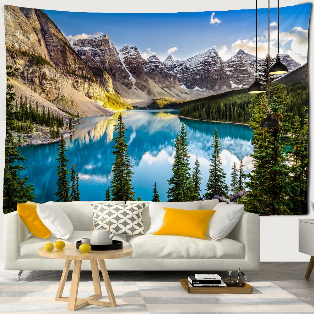 

3D-печать Гобелен Настенный гобелен с изображением водопада, красивый лесной ручей, настенный ковер, пляжное полотенце, домашний декор Гобелен W150xH100cm