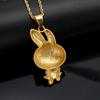 New Fashionable Hip-hop HIPHOP Accessory Full Diamond Rabbit Pendant Trendy Versatile Accessory Necklace