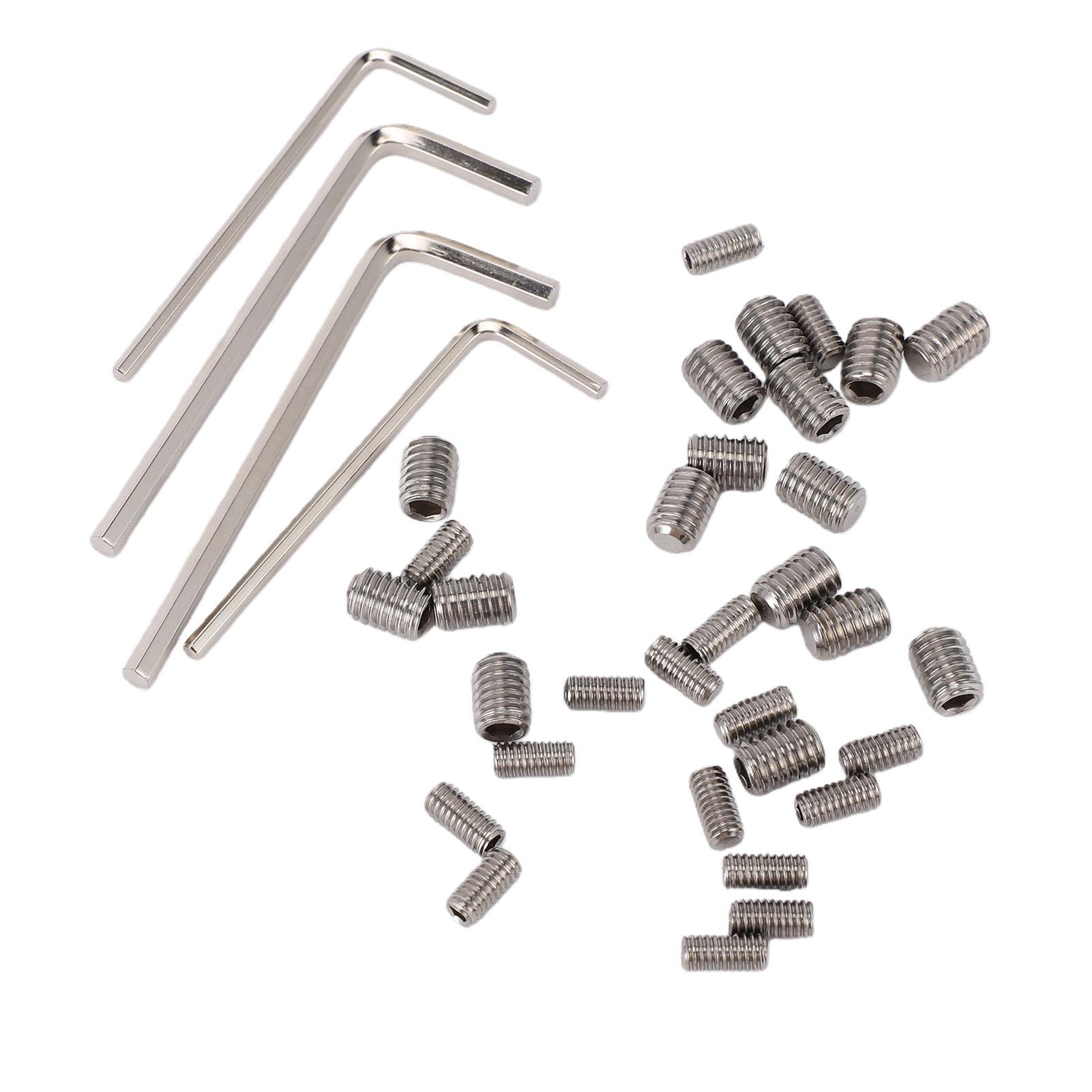 Poignée de porte de réfrigérateur Ensemble de vis de fixation, 32 pièces Vis M4 M6 en acier inoxydable avec clés hexagonales, gray