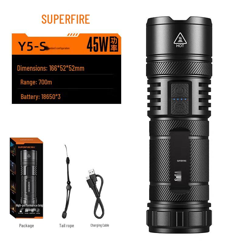 SupFire Y5 Ultra-Bright Zoom Flashlight
