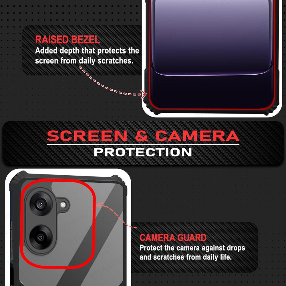Acrylic Transparent Shockproof Case For OnePlus Nord CE5 Airbags TPU+PC Hybrid Hard Back Cover On One Plus Nord5 CE 5 NordCE5 5G