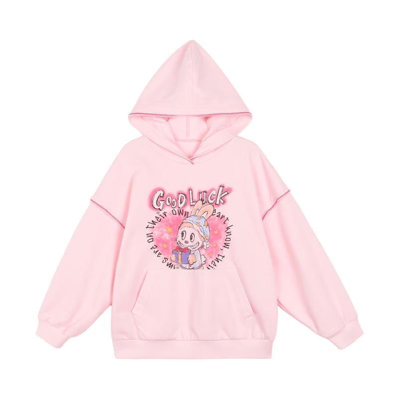 LUSON Chen Dazhu Girls  Cartoon Hooded Sweatshirt 160 розовый