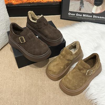 Birkenstocks épaisses rehaussantes pour femmes automne 2025 nouvelles paresseuses à une pédale rétro Birkenstocks chaussures simples mocassins décontractés