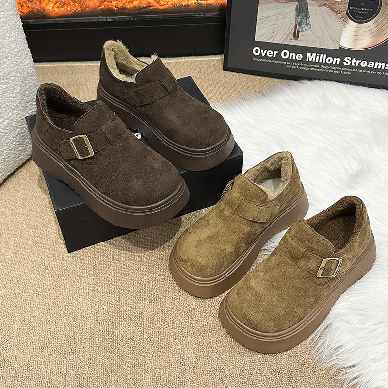 Thick-soled Heightening Birkenstocks Women's 2025 Autumn New Lazy One-pedal Retro Birkenstocks Single Shoes Casual Loafers