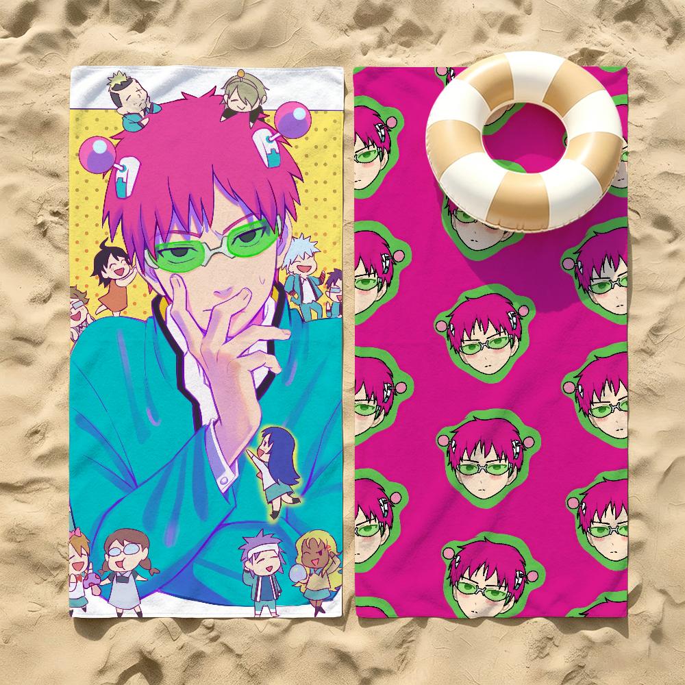 D-Disastrous-S Life of Saiki K Towel For Swim Yoga Gym Quick Drying Soft and Skin-friendly Beach Towels All-Season