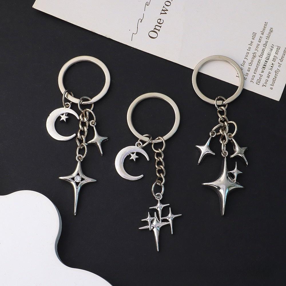 Metal Metal Key Rings Y2K Cellphone Lanyard Pendant New Star Moon Keychain Bag Decoration