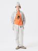 [BEAMS BOY] Long-Sleeve Dobby Stripe Big BD Shirt for Women, Grey, Free Size