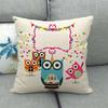 Cartoon Owl Series Love Digital Printing Short Plush Pillow Covers For Car Sofa Office Cushion Cover Home Goods