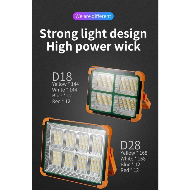 LED Solar Campinglaterne Wiederaufladbarer Outdoor-Flutlichtstrahler Wasserdicht Solare Stromversorgung Reparaturarbeiten Notlampe Powerbank