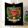 Arsenal Ireland Logo with Clover & Cannon Design Flannel Blanket for Bedroom, Living Room, Sofa, and Nap Sofas.