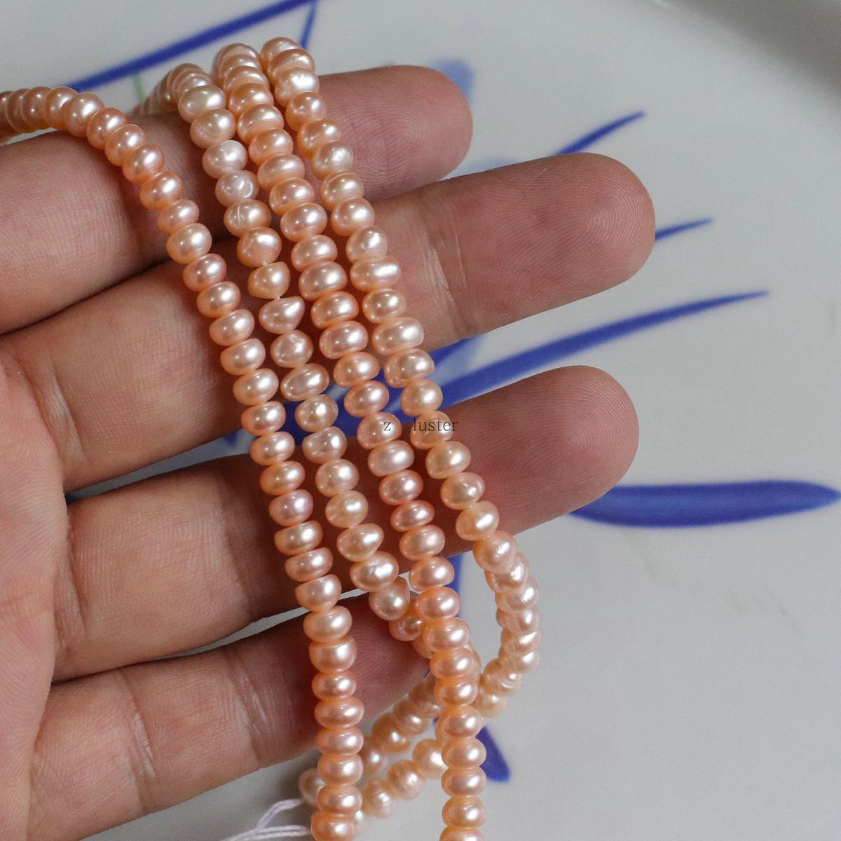 5-5.5mm Flat Natural Freshwater Pearl Beads: Strands for DIY Jewelry - Hairpins, Bracelets, Earrings, Necklaces