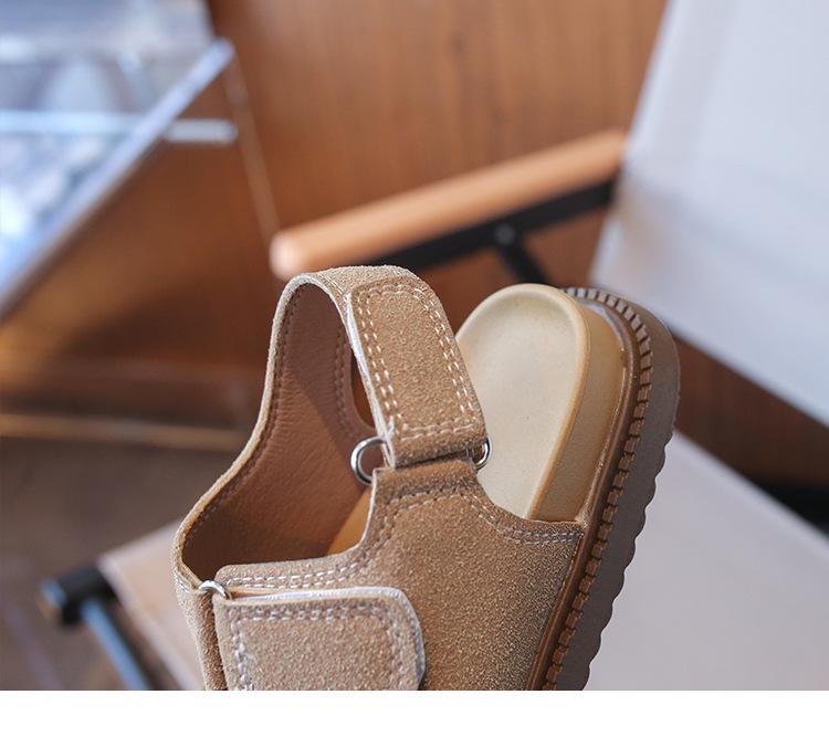 Kids' Matte Leather Birkenstock Sandals - Summer Beach & Sports Non-Slip Soft-Sole Shoes for Boys & Girls