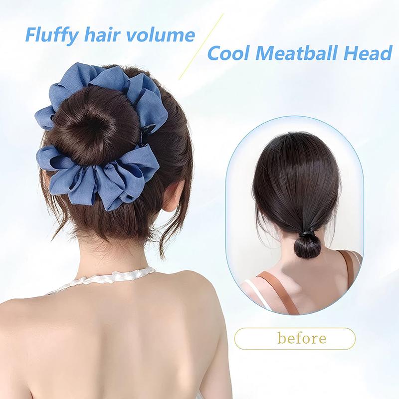 Synthetic Hair Bun Claw Clip With Hair Band Natural Wig Hair Clip Fluffy Brown Black Bun Head Wig Hair Accessories