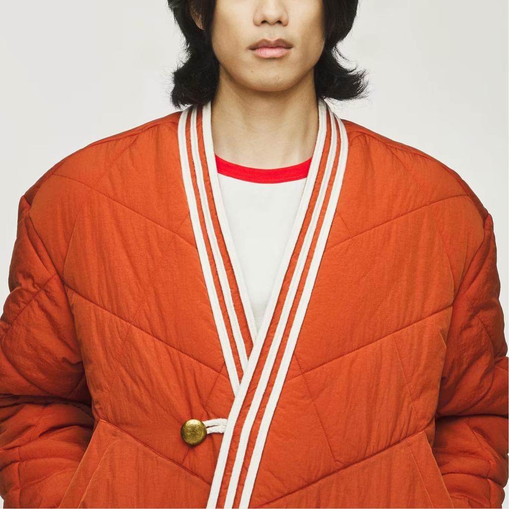 Adidas Originals × CLOT Zavinovací bunda od Edisona Chena CNY Nový čínský styl Pruhovaná bunda s výstřihem do V Teplá bunda s dlouhým rukávem Unisex bunda KD4030