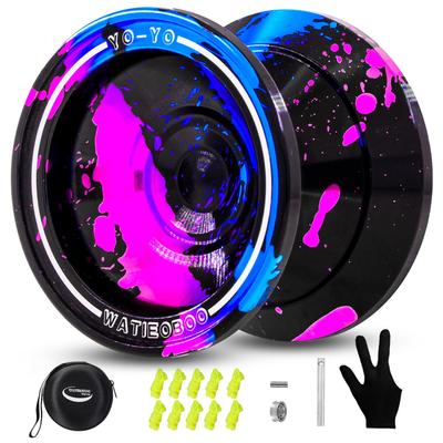 Watieoboo Yoyo Professional Metal Yo-Yo, Reactive Yo-Yo for Kids Beginners, Non-Reactive Yo-Yo for Adults Intermediate/Advanced Players, U-shaped KK B