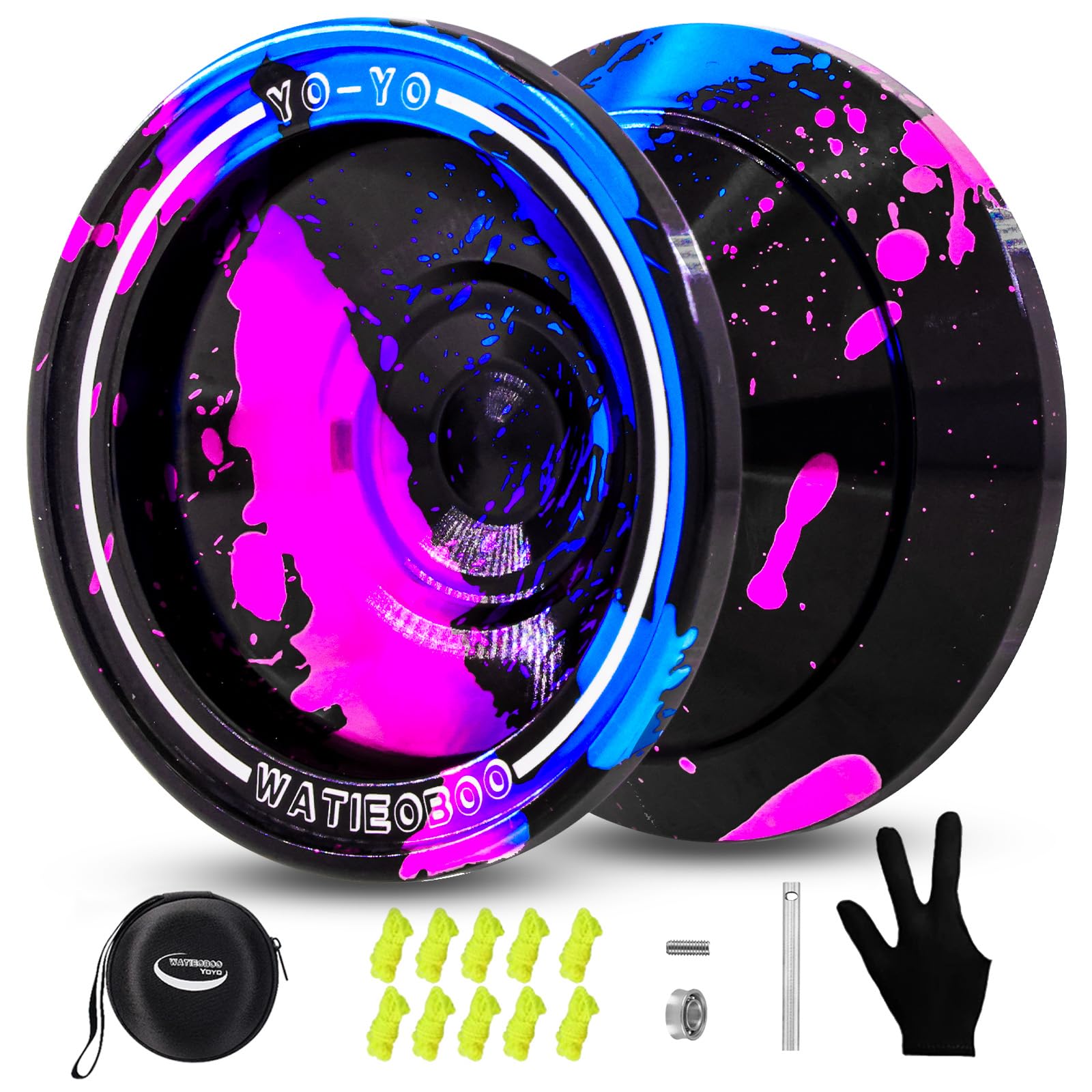 Watieoboo Йо-йо Профессиональное металлическое йо-йо, Реактивное йо-йо для начинающих и взрослых, Неактивное йо-йо для игроков среднего и продвинутого уровня, Включает