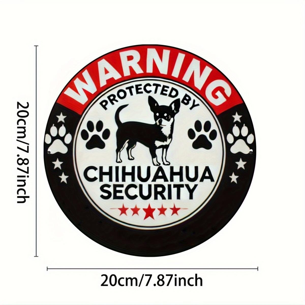

Знак безопасности Чихуахуа, предупреждающий об опасности, алюминиевый круглый знак для настенного искусства, комнаты, дома, ресторана, бара, кафе, гаража, декора, фольги, гравировки чёрный