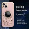 Popolare Cover in Silicone per iPhone 13ProMax/12/XS/8P con Astronauta, Placcatura Elettrolitica, Confezione Completa e Supporto.