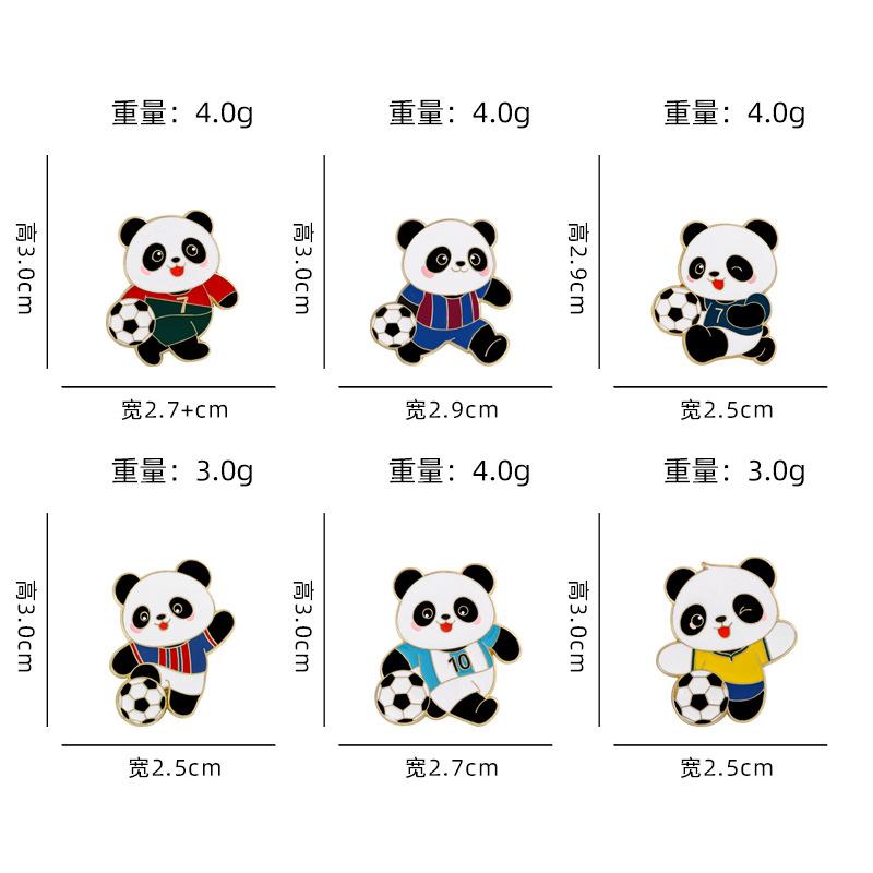 2026 World Cup Panda Football Badge Cute Cartoon Animal Sports Games Souvenir Brooch Pin