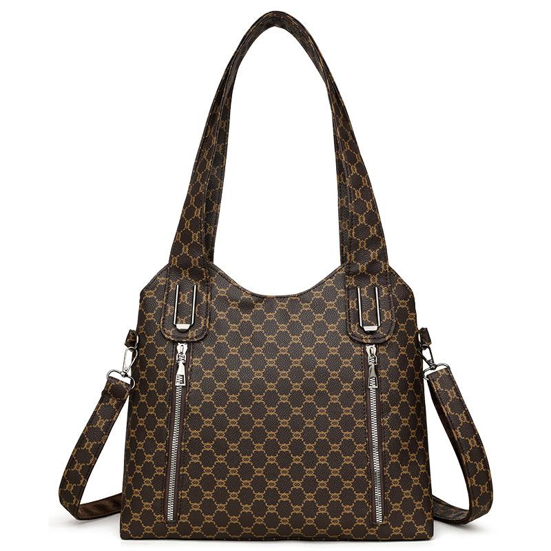 

Новая модная сумка-тоут с принтом, универсальная, большой вместимости, портативная, в стиле ретро, повседневная, многофункциональная сумка-мессенджер коричневый