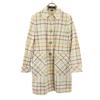Cotton Long Check Pattern Stainless Collar Coat 2 Women Used