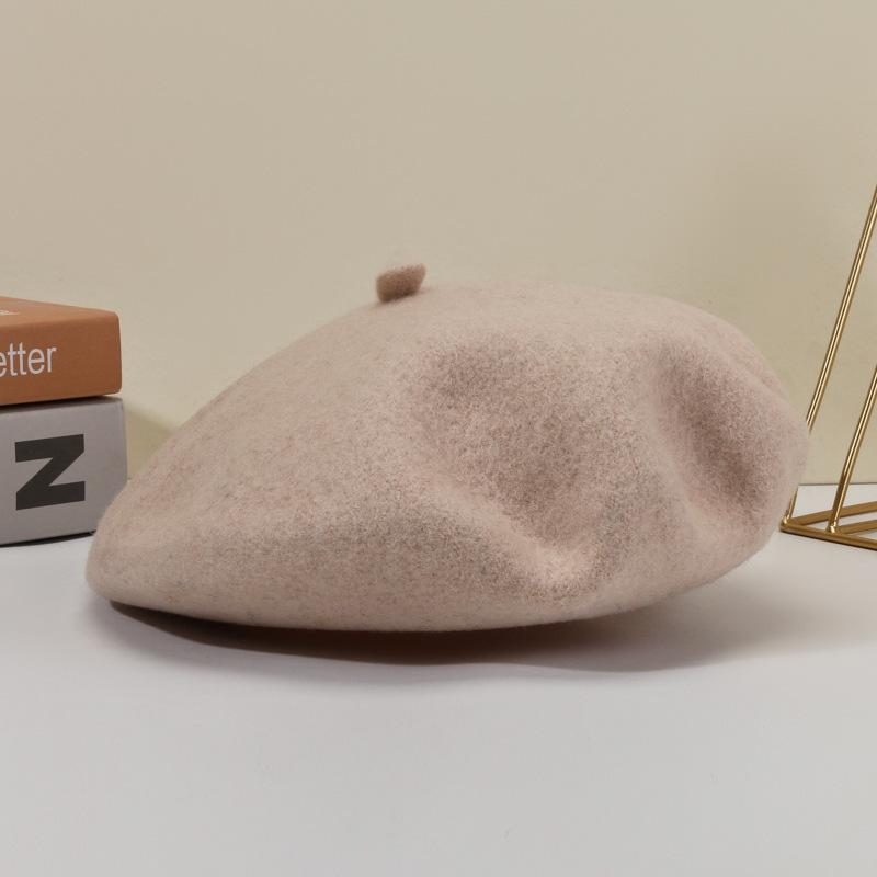 Beret Wool Knit Autumn Winter Vintage Womens Casual Outing Warm Comfortable