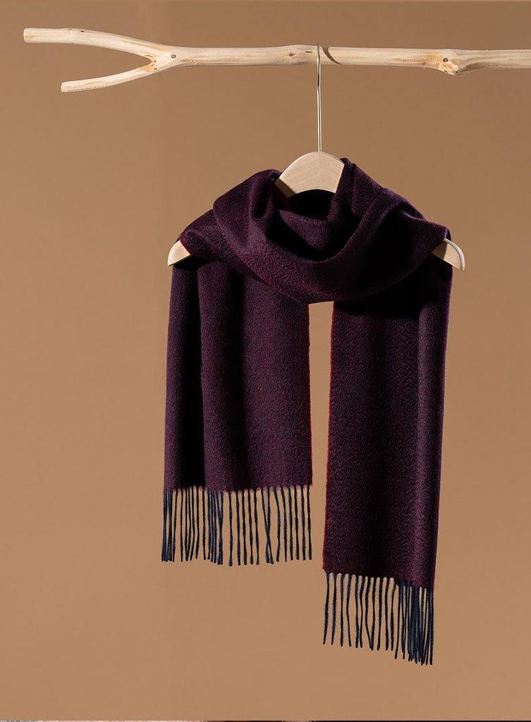 Women's 100% Pure Cashmere Scarf, New Solid Color, Wavy Pattern, Double-Sided Knit, Versatile, Warm Neck Gaiter