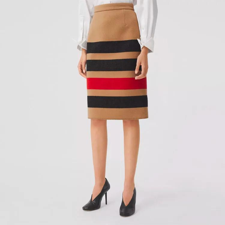Burberry Casual Long Skirt Women's Camel (Unisex) Casual Long Skirts 80364281