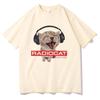 British Rock Band Radiohead Funny Radiocat The Bends Print Tshirt Men Women Vintage Gothic Oversized Tshirt Male Meme T Shirts